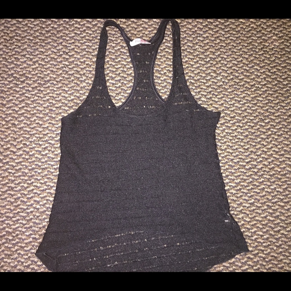 Racer back semi sheer tank top